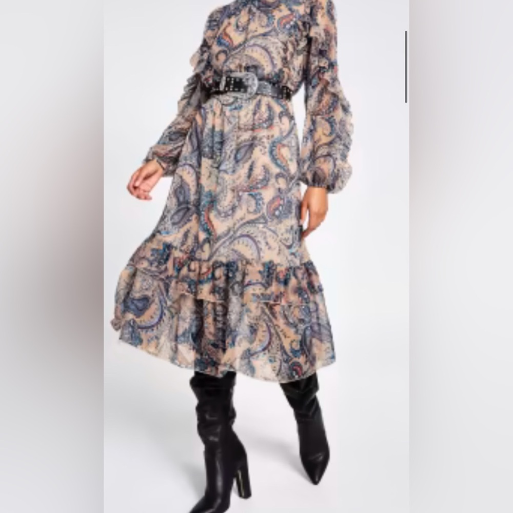 River Island Paisley Print Long Sleeve Dress - Picture 2 of 16